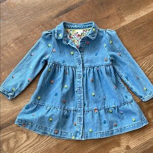 COPY - Mini Boden Denim Dress with Feminine Ruffles